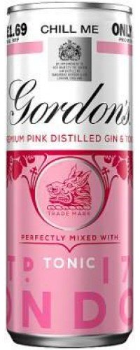 Low alcohol drink Gordon's Pink Gin+Tonic 6.4% 0.25 l (5000289929936)