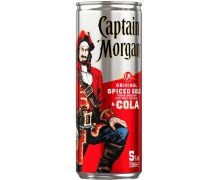 Напиток слабоалкогольный Captain Morgan+Cola 5% 0,25 л (5000281038445)