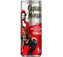 Напиток слабоалкогольный Captain Morgan+Cola 5% 0,25 л (5000281038445)