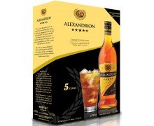 Бренди Alexandrion 5 летний 0.7 л + 2 стакана (5942122020045)