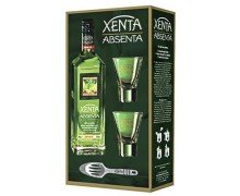 Абсент Xenta 0.7 л 70% в подарочной уп. 2 стакана + ложка (8034141060281)