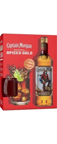 Ром Captain Morgan, Spiced Gold, Капитан Морган, Спайсед Голд, 0.7л + кружка (8680325258274)