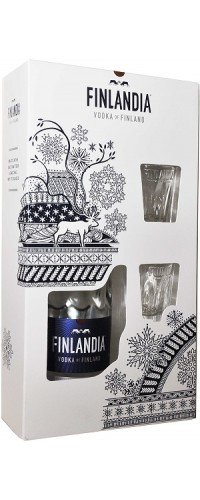 Водка Finlandia (Финляндия) 0.7 л 40% с 2-мя рюмками (6412709121773)
