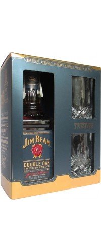 Виски Jim Beam Double Oak (Джим Бим Дабл Оук) + 2 бокала 0.7л (5060045586919)