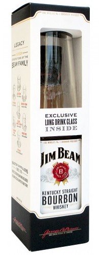 Виски Jim Beam (Джим Бим) 0.7л + бокал (5060045585998)