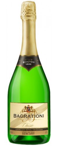 Вино игристое Bagrationi классическое белое полусухое 12% 0,75л