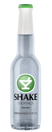 Упаковка слабоалкогольного напою SHAKE Bora Bora 7% 0.33 л х 24 пляшки (4820097890119)